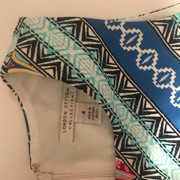 London Style Collection Dress Sz 4 Multi Color - Picture 13 of 14